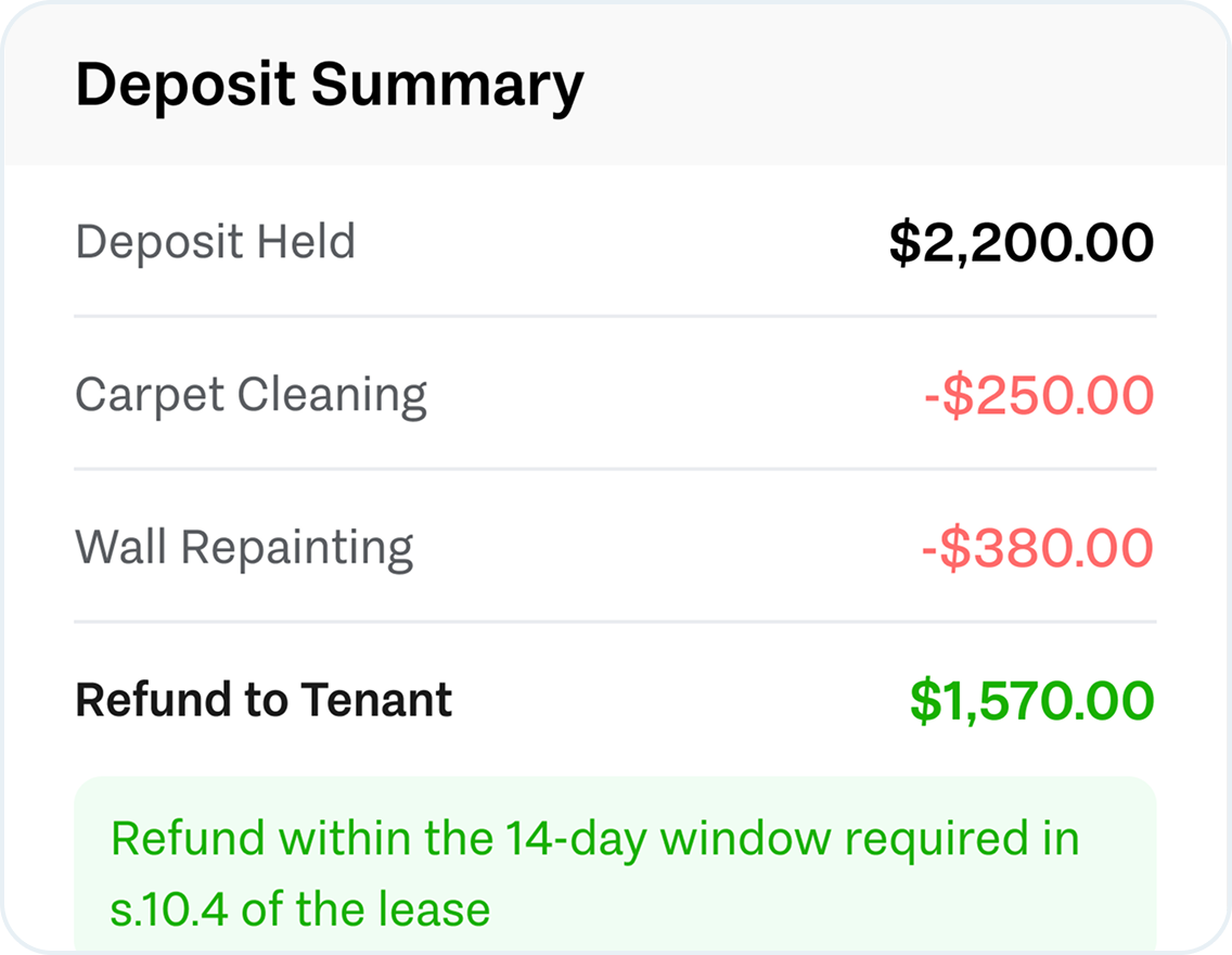 Deposits and receipts