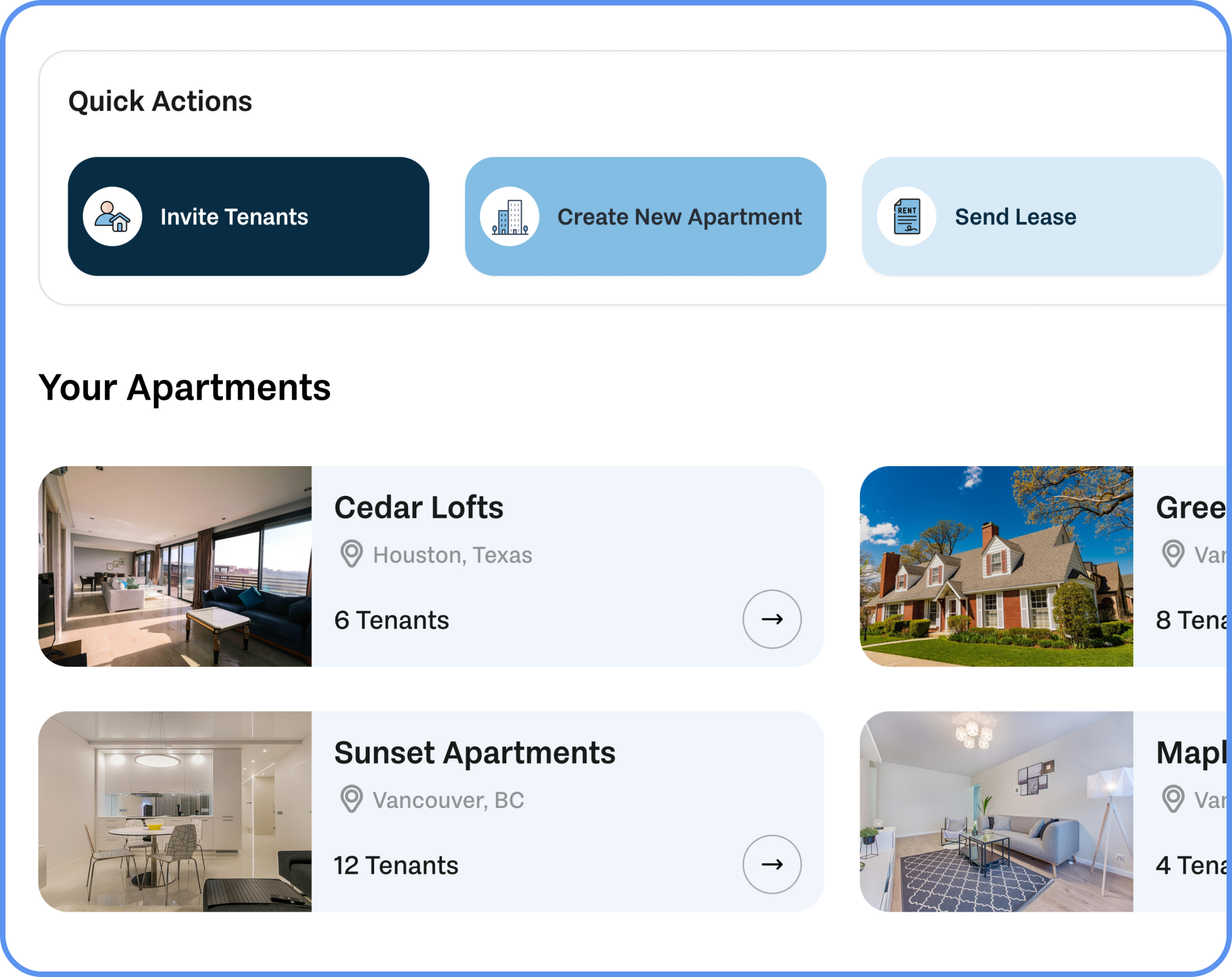 Platuni apartment management dashboard