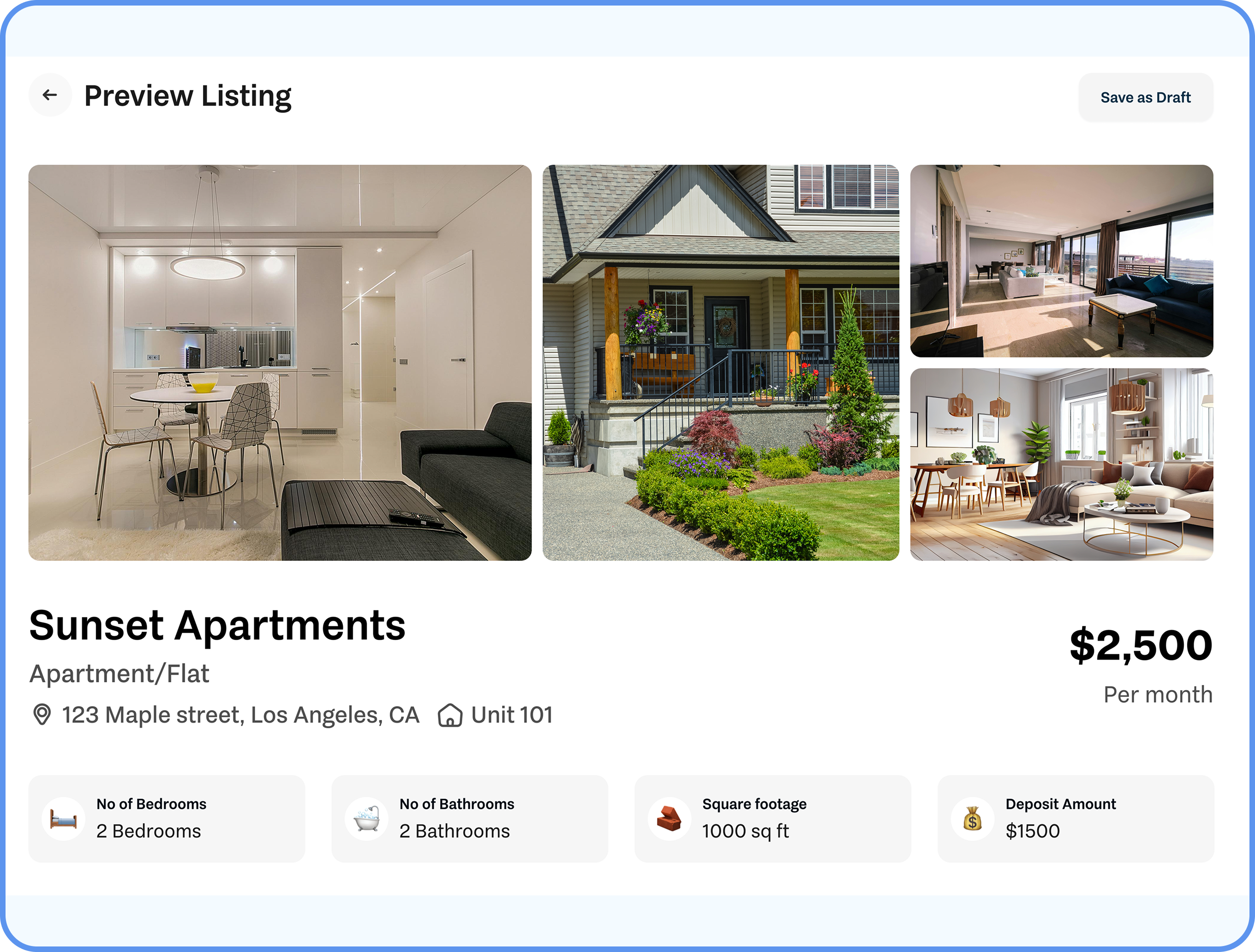 Rental business starter workspace preview