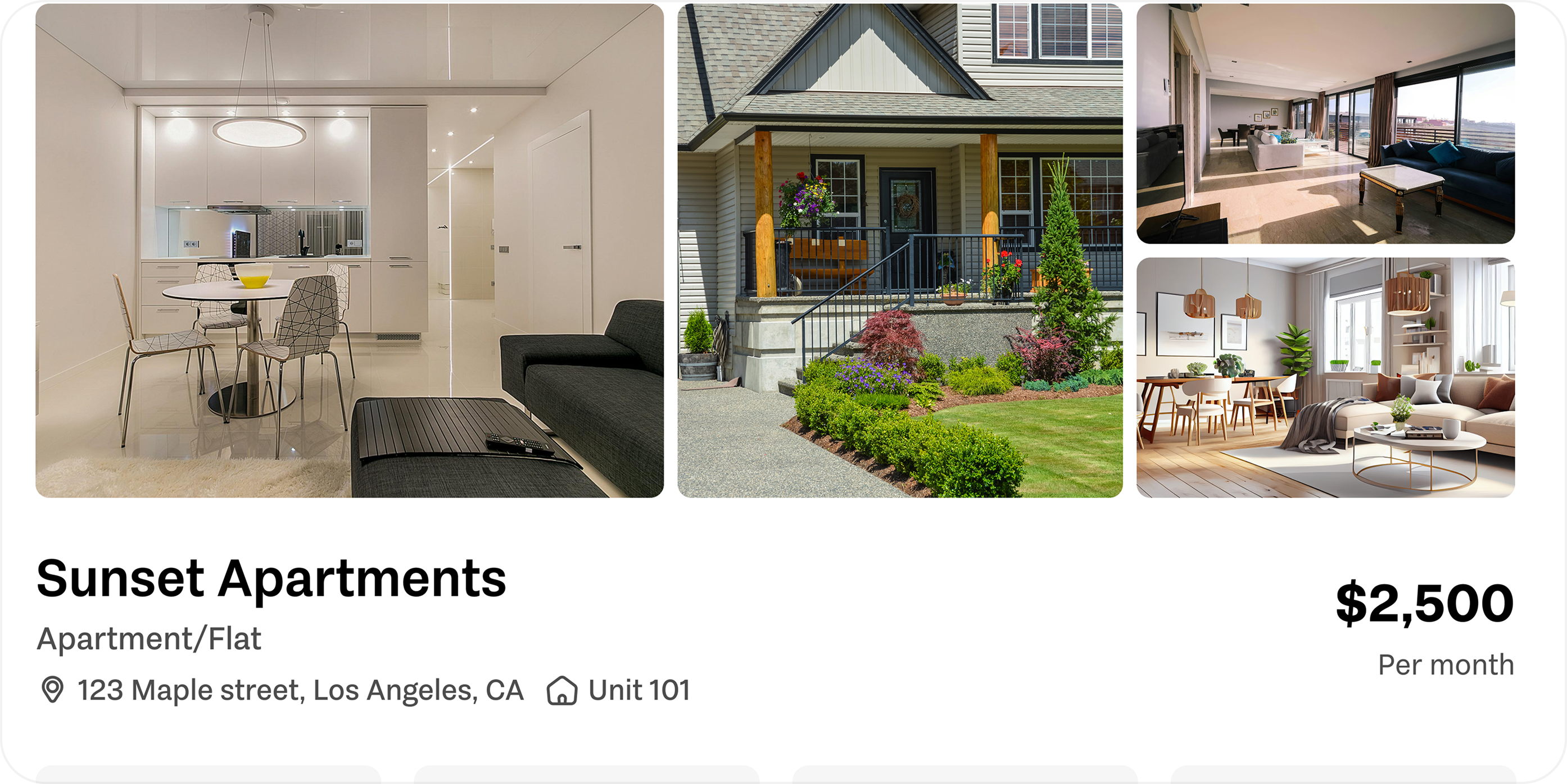 Listings workspace overview dashboard